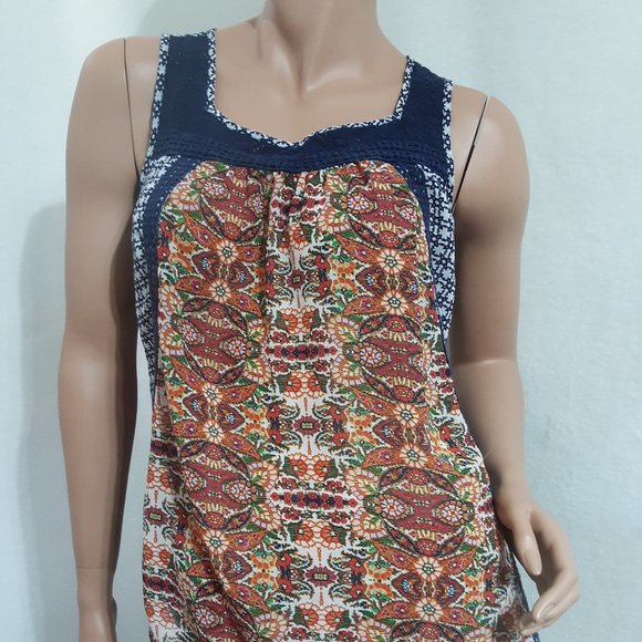 Red Camel Women Summer Blouse Size M Sheer Lightweight RELAX Sleeveless *S678 - Picture 1 of 16